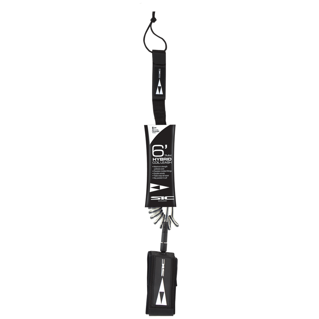 Sup leash hybrid coil-straight 6'